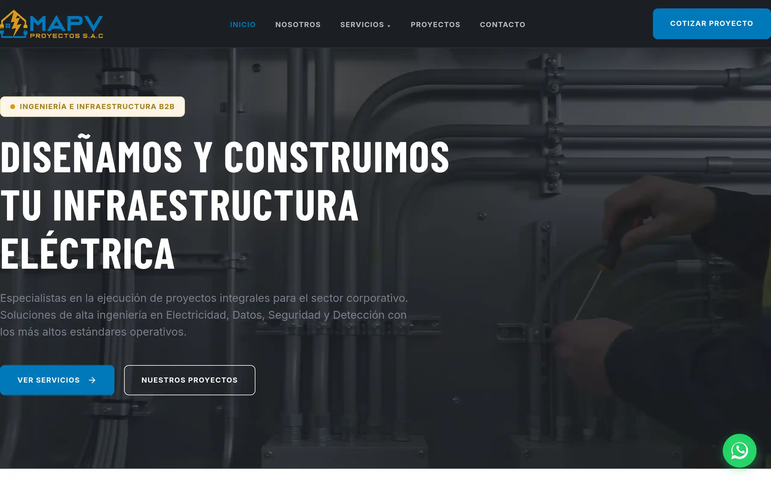 Captura real de MAPV Proyectos — https://mapvproyectos.com/